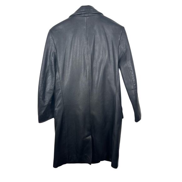 Vintage Polo Ralph Lauren Leather Double Breasted Mid Length Jacket Sz Medium - Picture 3 of 8